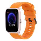 For Amazfit Pop 20mm Solid Color Soft Silicone Watch Band(Orange) - 1