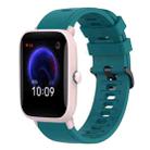 For Amazfit Pop 20mm Solid Color Soft Silicone Watch Band(Green) - 1