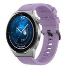 For Huawei Watch GT3 Pro 43mm 20mm Solid Color Soft Silicone Watch Band(Purple) - 1