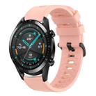 For Huawei Watch GT2 42mm 20mm Solid Color Soft Silicone Watch Band(Pink) - 1