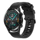 For Huawei Watch GT2 42mm 20mm Solid Color Soft Silicone Watch Band(Black) - 1