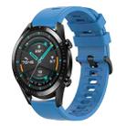 For Huawei Watch GT2 42mm 20mm Solid Color Soft Silicone Watch Band(Blue) - 1