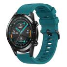 For Huawei Watch GT2 42mm 20mm Solid Color Soft Silicone Watch Band(Green) - 1