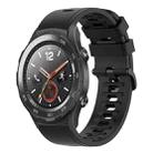 For Huawei Watch 2 20mm Solid Color Soft Silicone Watch Band(Black) - 1