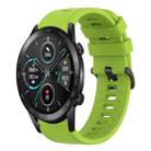 For Honor MagicWatch2 42mm 20mm Solid Color Soft Silicone Watch Band(Lime Green) - 1