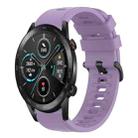 For Honor MagicWatch2 42mm 20mm Solid Color Soft Silicone Watch Band(Purple) - 1