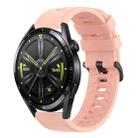 For Huawei Watch GT3 46mm 22MM Solid Color Soft Silicone Watch Band(Pink) - 1