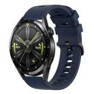 For Huawei Watch GT3 46mm 22MM Solid Color Soft Silicone Watch Band(Midnight Blue) - 1