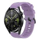 For Huawei Watch GT3 46mm 22MM Solid Color Soft Silicone Watch Band(Purple) - 1