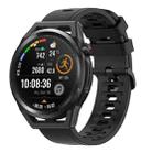 For Huawei Watch GT Runner 22MM Solid Color Soft Silicone Watch Band(Black) - 1