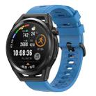 For Huawei Watch GT Runner 22MM Solid Color Soft Silicone Watch Band(Blue) - 1