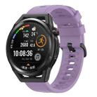 For Huawei Watch GT Runner 22MM Solid Color Soft Silicone Watch Band(Purple) - 1