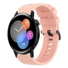 For Huawei Watch 3 22MM Solid Color Soft Silicone Watch Band(Pink) - 1