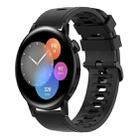 For Huawei Watch 3 22MM Solid Color Soft Silicone Watch Band(Black) - 1