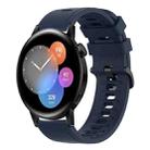 For Huawei Watch 3 22MM Solid Color Soft Silicone Watch Band(Midnight Blue) - 1