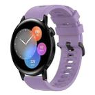 For Huawei Watch 3 22MM Solid Color Soft Silicone Watch Band(Purple) - 1