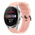 For Huawei Watch 3 Pro 22MM Solid Color Soft Silicone Watch Band(Pink) - 1