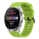 For Huawei Watch 3 Pro 22MM Solid Color Soft Silicone Watch Band(Lime Green) - 1