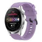 For Huawei Watch 3 Pro 22MM Solid Color Soft Silicone Watch Band(Purple) - 1