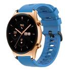 For Honor Watch GS 3 22MM Solid Color Soft Silicone Watch Band(Blue) - 1