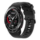 For Honor Watch GS Pro 22MM Solid Color Soft Silicone Watch Band(Black) - 1