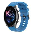 For Amazfit GTR 3 22mm Solid Color Soft Silicone Watch Band(Blue) - 1