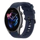 For Amazfit GTR 3 22mm Solid Color Soft Silicone Watch Band(Midnight Blue) - 1