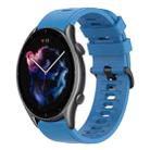 For Amazfit GTR 3 Pro 22mm Solid Color Soft Silicone Watch Band(Blue) - 1