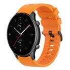 For Amazfit GTR 2e 22mm Solid Color Soft Silicone Watch Band(Orange) - 1