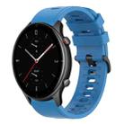 For Amazfit GTR 2e 22mm Solid Color Soft Silicone Watch Band(Blue) - 1