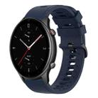 For Amazfit GTR 2e 22mm Solid Color Soft Silicone Watch Band(Midnight Blue) - 1