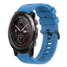 For Amazfit 3 22mm Solid Color Soft Silicone Watch Band(Blue) - 1