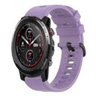 For Amazfit 3 22mm Solid Color Soft Silicone Watch Band(Purple) - 1