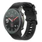 For Amazfit GTR 47mm 22mm Solid Color Soft Silicone Watch Band(Black) - 1