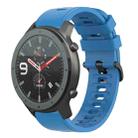 For Amazfit GTR 47mm 22mm Solid Color Soft Silicone Watch Band(Blue) - 1