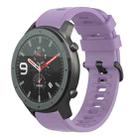 For Amazfit GTR 47mm 22mm Solid Color Soft Silicone Watch Band(Purple) - 1