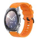For Samsung Galaxy Watch3 45mm 22mm Solid Color Soft Silicone Watch Band(Orange) - 1