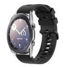 For Samsung Galaxy Watch3 45mm 22mm Solid Color Soft Silicone Watch Band(Black) - 1