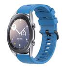 For Samsung Galaxy Watch3 45mm 22mm Solid Color Soft Silicone Watch Band(Blue) - 1