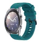 For Samsung Galaxy Watch3 45mm 22mm Solid Color Soft Silicone Watch Band(Green) - 1