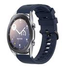 For Samsung Galaxy Watch3 45mm 22mm Solid Color Soft Silicone Watch Band(Midnight Blue) - 1