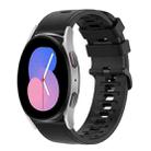 For Samsung Galaxy Watch 46mm 22mm Solid Color Soft Silicone Watch Band(Black) - 1