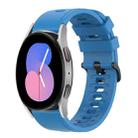 For Samsung Galaxy Watch 46mm 22mm Solid Color Soft Silicone Watch Band(Blue) - 1