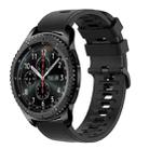 For Samsung Gear S3 Frontier 22mm Solid Color Soft Silicone Watch Band(Black) - 1