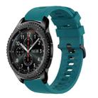For Samsung Gear S3 Frontier 22mm Solid Color Soft Silicone Watch Band(Green) - 1