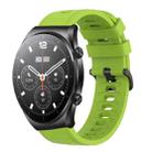 For Xiaomi MI Watch S1 22mm Solid Color Soft Silicone Watch Band(Lime Green) - 1