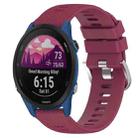 For Garmin Forerunner 255S 18mm Solid Color Silicone Watch Band(Wine Red) - 1