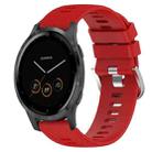 For Garmin Vivoactive 4S 18mm Solid Color Silicone Watch Band(Red) - 1