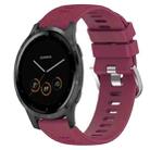 For Garmin Vivoactive 4S 18mm Solid Color Silicone Watch Band(Wine Red) - 1