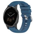 For Garmin Vivoactive 4S 18mm Solid Color Silicone Watch Band(Blue) - 1